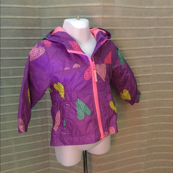 Toddler Girls Hearts Hooded Windbreaker - Picture 5 of 7